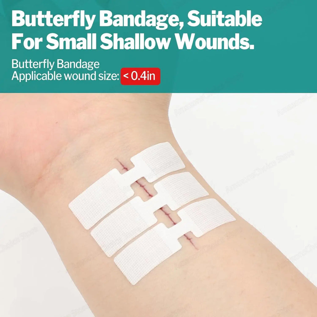 Sanke Rescue Wound Closure Strips Butterfly Bandages, Laceration Closure Kit, 14/28 pack