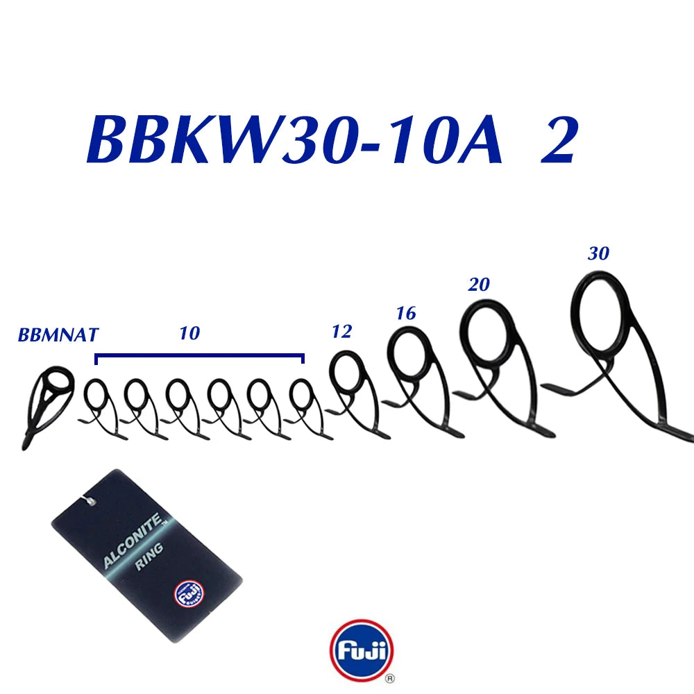 Original Fuji KW30-8A10A Silver or Dark Grey Color Alconite Guide set for Surfcasting Rod and Heavy Surf Fishing Rods components