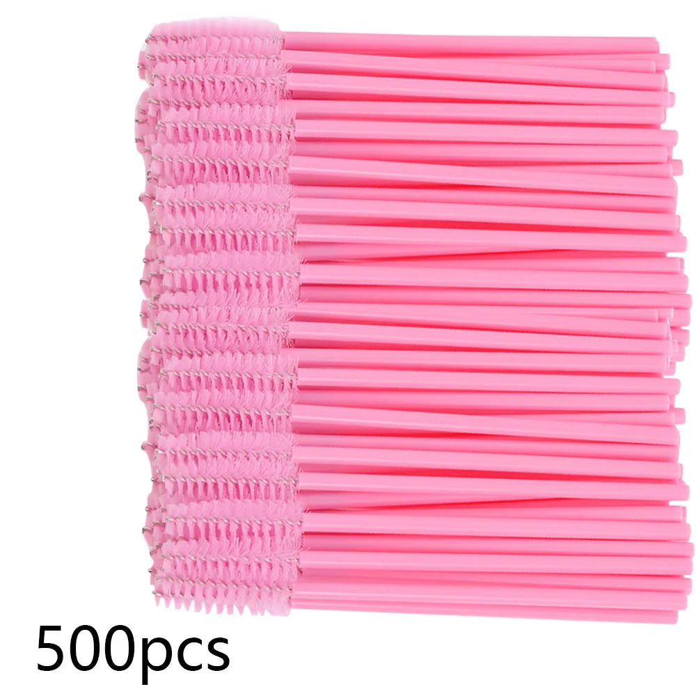500/1000PCS Eyelashes Brushes Set Wholesaler Lash Mascara Brush For Lashes Extension Eyebrow Wands Applicator Makeup Tools