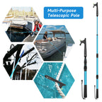 SAN LIKE Boat Hooks for Docking Extension Pole Hook Telescopic Boat Pole with Luminous Bead, Lightweight Floating, Non-Slip Rubb