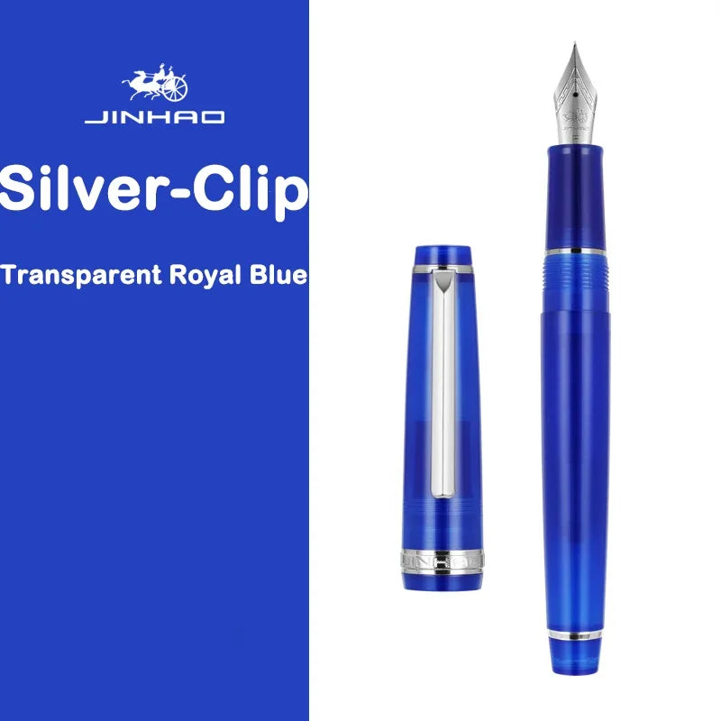 JINHAO 82 Fountain Pen Spin Silver Clip EF F M Nib Business Office School Supplies Ink Pens Korean Stationery Pens for Writing
