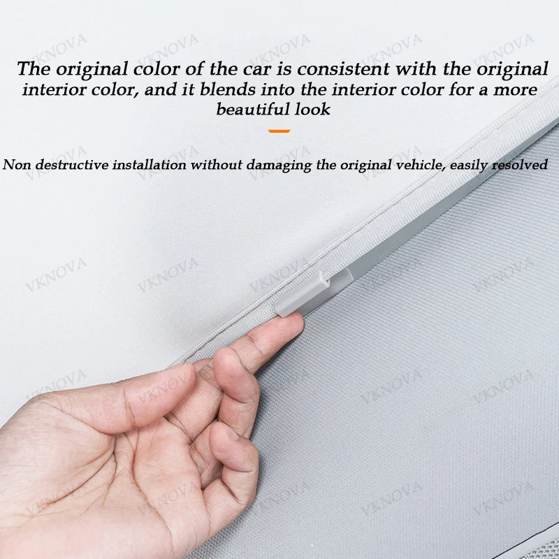 Sunshades For Tesla Model 3 Sunroof Highland 2025 Model Y 2020-26 Ice Cloth Buckle Sun Pare Glass Front Rear Skylight Accessory