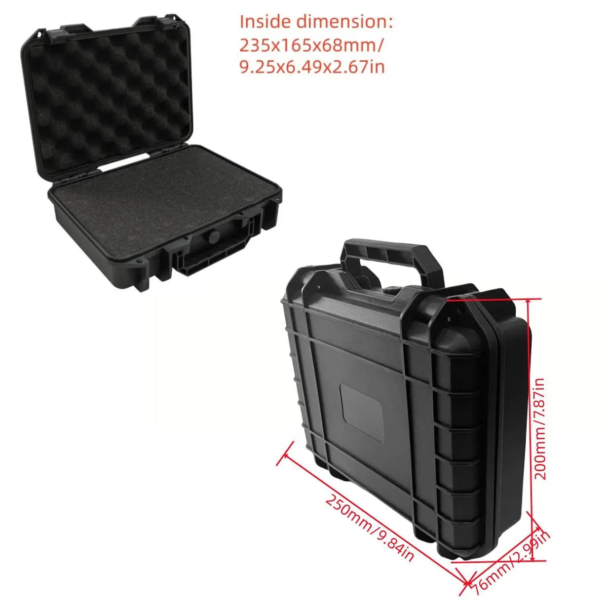 Waterproof Hard Box, Industrial Handy Storage Organizer Multipurpose Storage Container Durable Plastic Box for Tool & Instrument