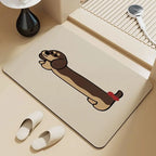 Dachshund puppy absorbent floor mat diatom mud bathroom door foot pad non-slip toilet toilet door cute foot pad