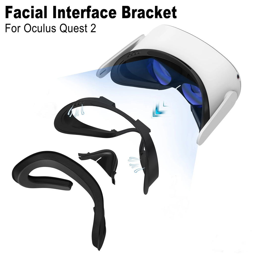 PU Leather Replacement Widen 3D Shaped Facial Interface Bracket Accessories For Oculus Quest 2 Breathable Sweat Guard Face Pad