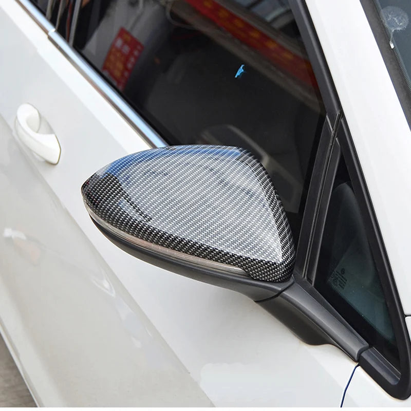 Side Mirror Cover Cap Black/Carbon Pattern for VW Golf 7 MK7/MK7.5 2013-2020