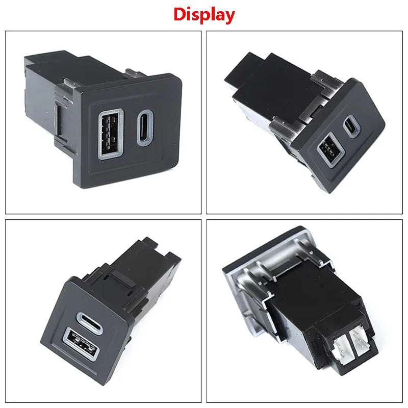 Car Central Control Lower Right Hole Charger Socket PD QC3.0 Fast Charger for Volkswagen Multivan T5 2008-2012 Cars Accessories