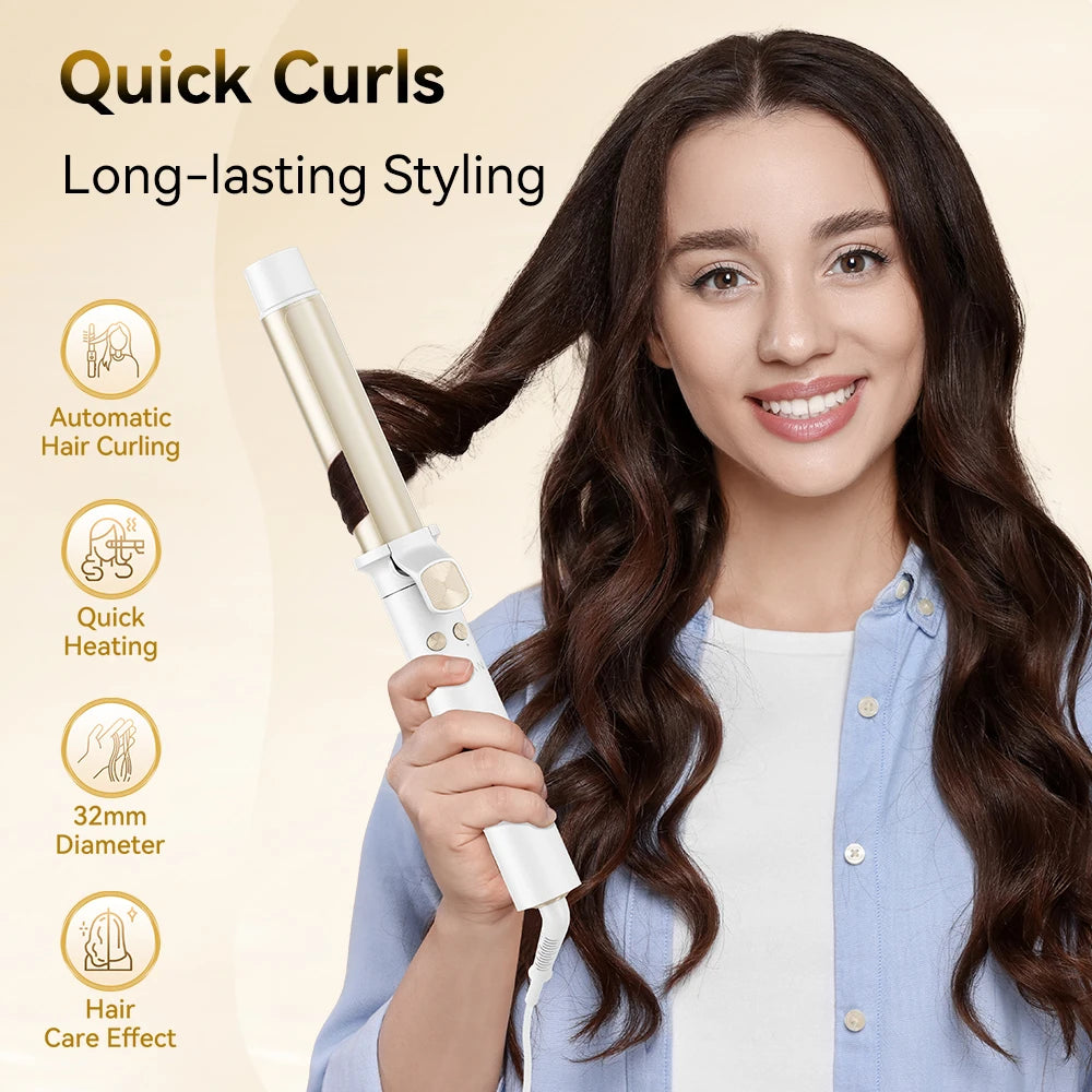 ANLAN Automatic Curling Iron 30s Fast Heating Smart Temperature Control Ceramic Coating Long Lasting Curls Rotary Hair Curler