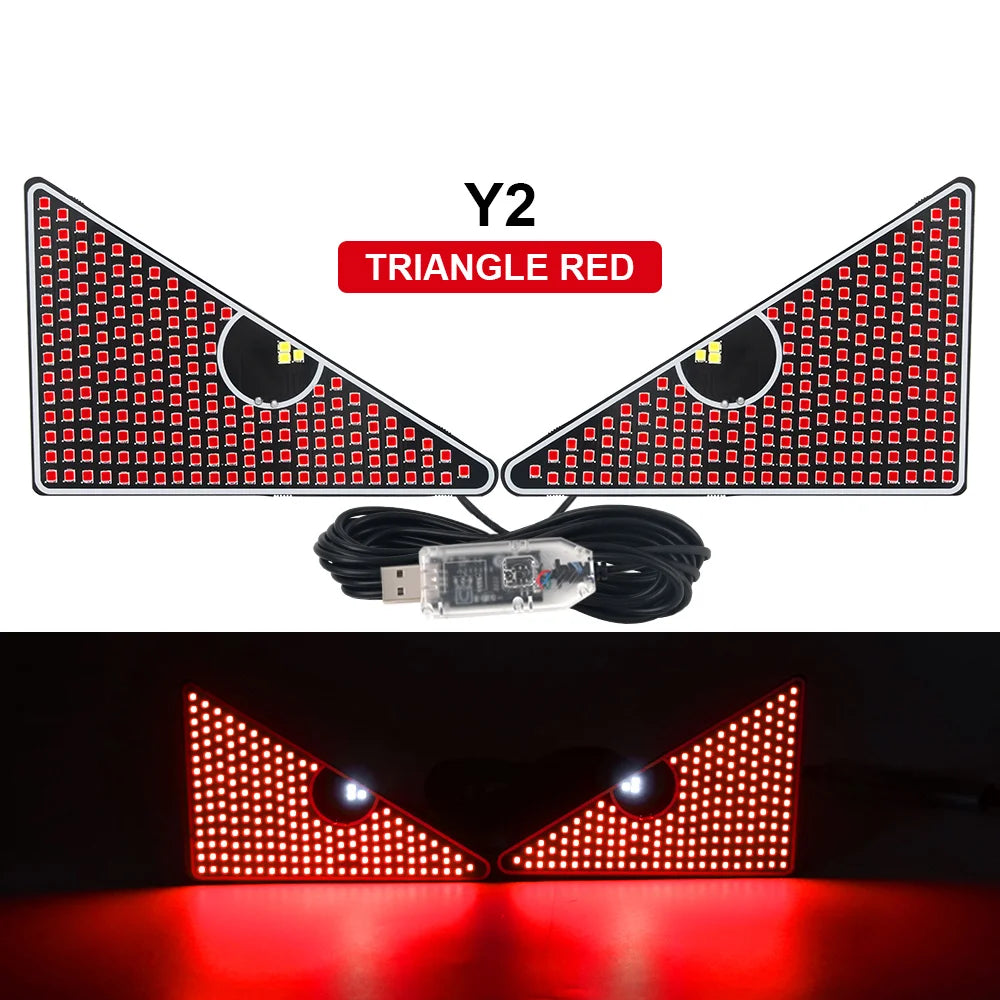 Truck Devil's Eye Light RGB Dynamic Demon Eye Decorative Light Led Display Decor Pixel Panel Windshield USB 5V Multi-Mode Lamp