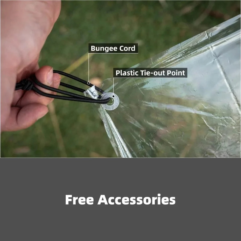 Ultralight Polycro Footprint 69g — Waterproof Tent Groundsheet Tarp Mat, Compact Portable Camping Gear, Hiking Shelter Accessory