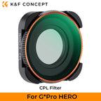 K&F CONCEPT ND2-32 32-512 CPL UV ND4 ND8 ND16 ND64 ND1000 Filter Kit for GoPro HERO 13 12 11 10 Black Action Camera Waterproof