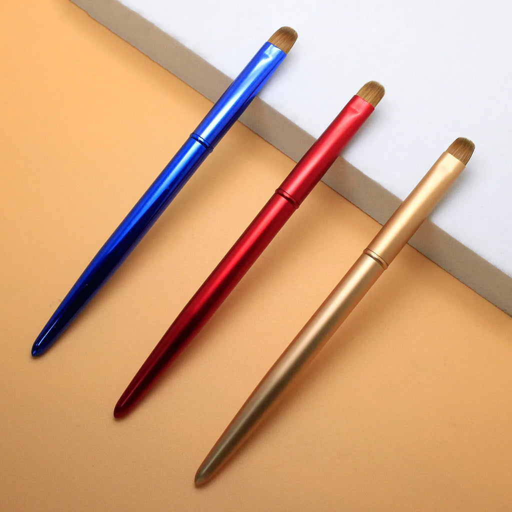 French nail art brush for acrylic & UV gel, elegant handle, blue/red/light gold styles