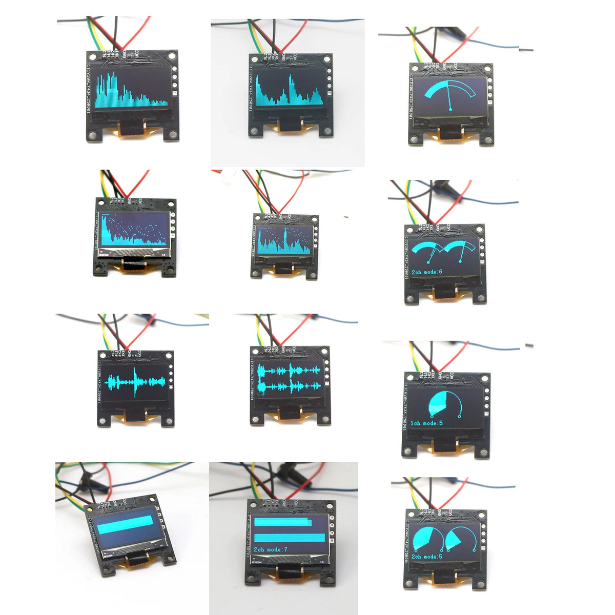 0.96" OLED Music Spectrum Display Analyzer Stereo Audio Atmosphere Light Power Amplifier Level Indicator Rhythm VU METER