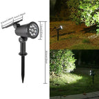 Solar LED Landscape Spotlight 9-LED Adjustable In-Ground/Wall Light IP65 Outdoor 1-4pc