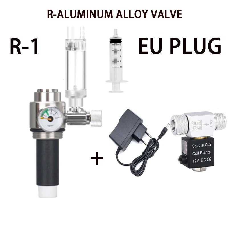 ZRDR Fish Tank CO2 Generator Steel Cylinder Single/Double Gauge Valve Electromagnetic Valve Fish Tank CO2 Generator Accessories