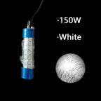 1pc 150W-300W high-power underwater fish lure light, providing large-scale underwater illumination at night to attract fish, 12V