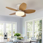 25 inch Ceiling Fans with Lights and Remote,Flush Mount Ceiling Fan,Reversible Quiet DC Motor Low Profile Ceiling Fans For Livin