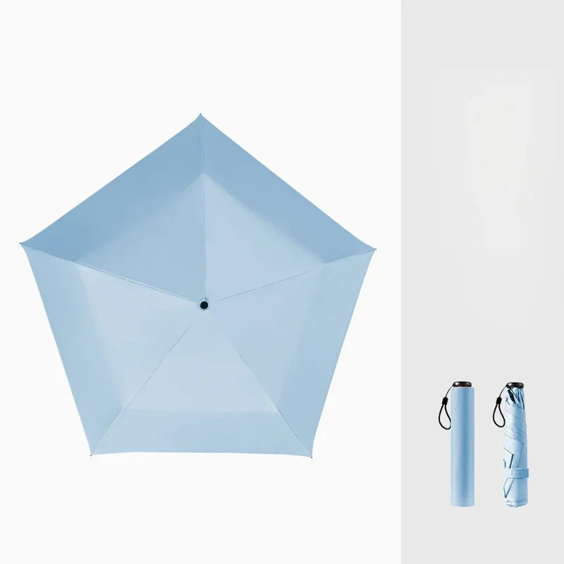 2-in-1 UV Protection Mini Folding Travel Umbrella, Ultralight Pocket Rain Umbrella, 1pc