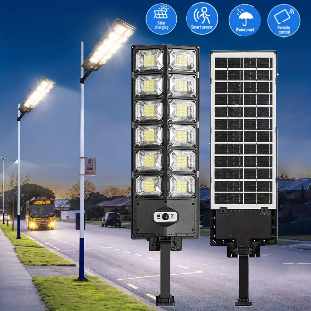 LED Super Bright Outdoor Solar Powered Lamp Waterproof Motion Sensor Human Induction Solar Garden Light Yard Garage Light