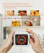 Multipurpose Visual Digital Timer Magnetic USB Charging Timer 12H Countdown Stopwatch for Office Classroom and Kitchen