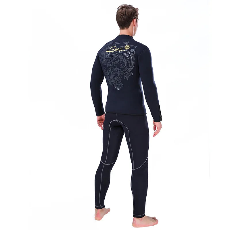 5mm Long Sleeve Split Wetsuit Jacket Top Unisex Diving Surfing, Sizes S-3XL