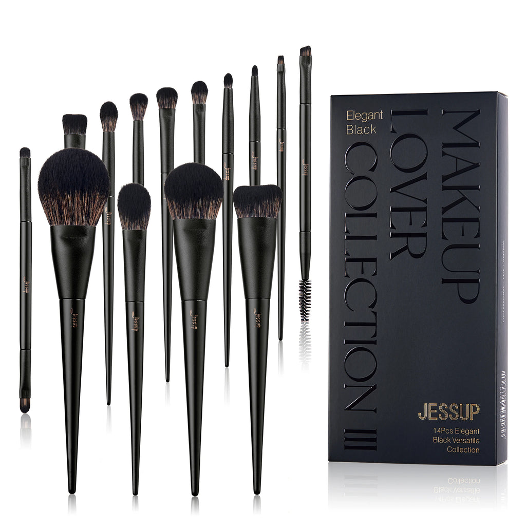 Jessup Makeup Brushes Set,10-14pcs Make Up Brush Contour Foundation Powder Eyeshadow Highlight Blending Concealer Liner T336
