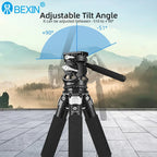 BEXIN New Hollow Video Hydraulic Head -80°+90° Double Panoramic Structure CNC Lightweight Compact Fluid Video Head for Tripod