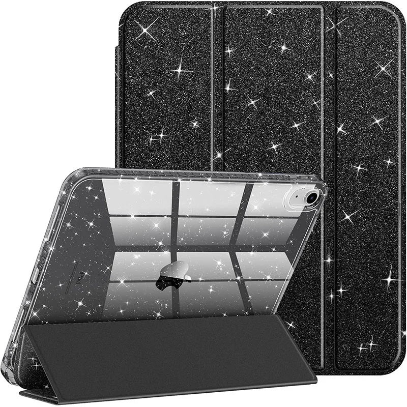 For iPad A16 A19 12th 11th 10th Case with Pencil Holder Glittering Sparkly Cover for iPad 10.2 10.5 Air 4 5 Air 11 M2 M3 M410.9