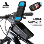PLATANIX EVA Hard Shell Bike Top Tube Bag Quick Release Waterproof Frame Bag with Touch Screen Phone Case for MTB Road Bicycle