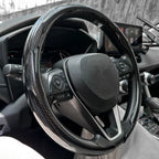 2025 New Universal Non-slip Luster Luxury Carbon fiber Breathable Round Car Steering Wheel Cover Protector Auto Accessories