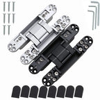 2PCS Invisible Door Hinges, Hidden Door Hinges, Hidden Adjustable Cross Wooden Door Outward Opening Hidden Door Hinges