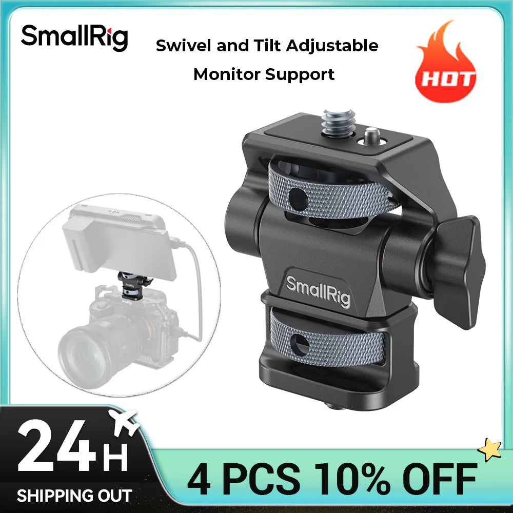 SmallRig Swivel and Tilt Adjustable Monitor Support with 1/4"-20 Screws Seamless Adjustment Monitor Mount Ultimate Stability