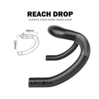 TOSEEK Full Carbon Fiber Handlebar 380/400/420/440mm Bent Bar Black Matte Finish Road Bike Carbon Handlebar Bicycle Parts
