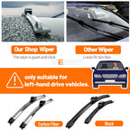 For MG 4 MG4 2022-2023 2pcs Front Windshield Wiper Blades Windscreen Wipers Carbon Fibre & Black