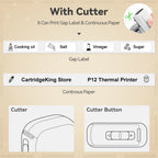 Marklife P12 Thermal Label Printer Auto Cut Portable Mini Printer P12 Adhesive Sticker Labeling Machine or 5PK Continuous Tape ﻿