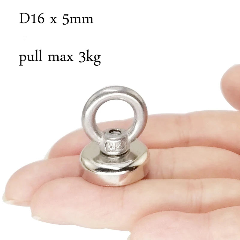 Super Strong Fishing Magnets, Heavy Duty Salvage Searcher, Powerful Search Magnet with Eyebolt For Salvage Magnetic Fishing