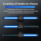 Solar Powered Car Interior Warning Light Blue LED Ambient Atmosphere Light 1pc