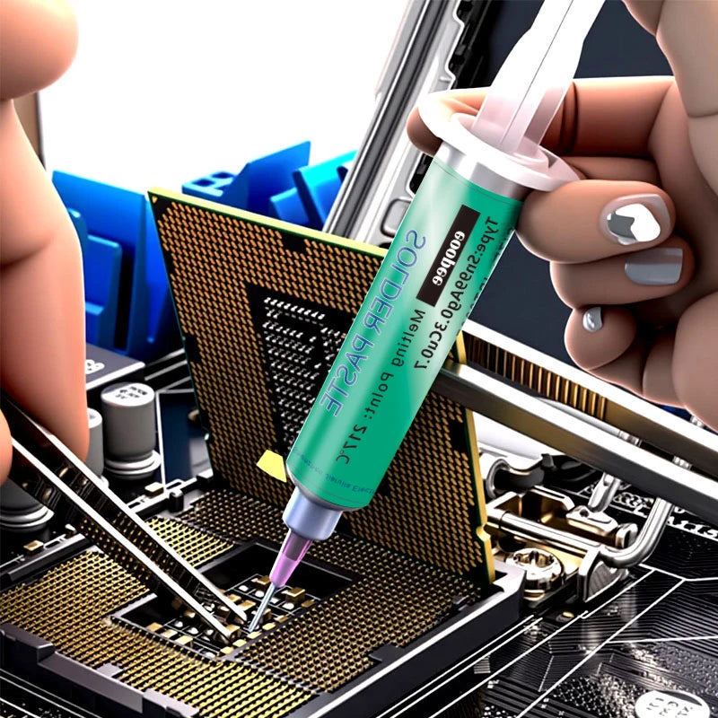 Sn99Ag0.3Cu0.7 Lead Free Solder Paste Needle Tube for PCB/BGA/SMD Soldering USB Socket Repair Tin Welding Solder Paste 20-38um