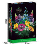 Romantic orchid Rose Flower Bouquet Building Blocks Creative Home Desk Plant Decoration Assemble Bricks Toys Gifts For Girls  ﻿