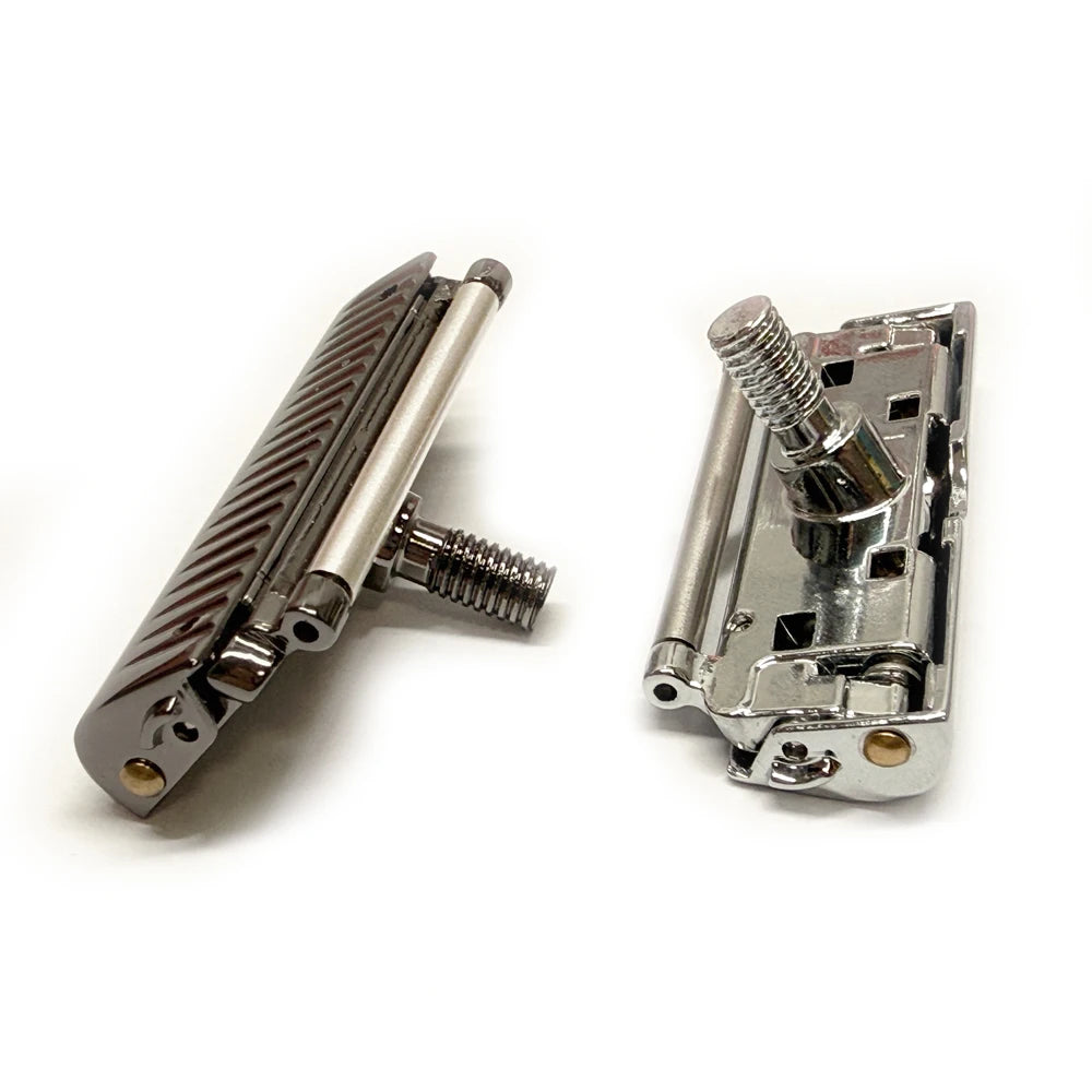 Whityle Safety Razor 2nd Gen Dual Half-Blade Shaving System with Glide Roller, Matte Black