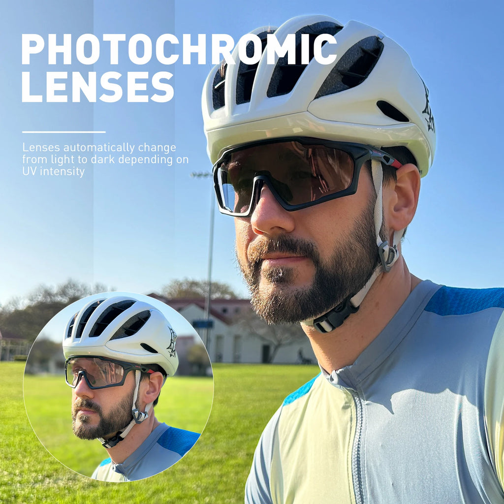 SCVCN Photochromic Cycling Sunglasses UV400 Sports Glasses, Multiple Styles