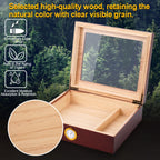 Cigar Humidor, Cedar Wood Desktop Humidors Case with Digital Hygrometer, Humidifier & Divider, Cigar Gift for Men, Glass Top Box