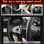 DIY Black Faux Leather Car Accessories Steering Wheel Cover For Toyota Hilux 2015-2021 Fortuner 2015-2021