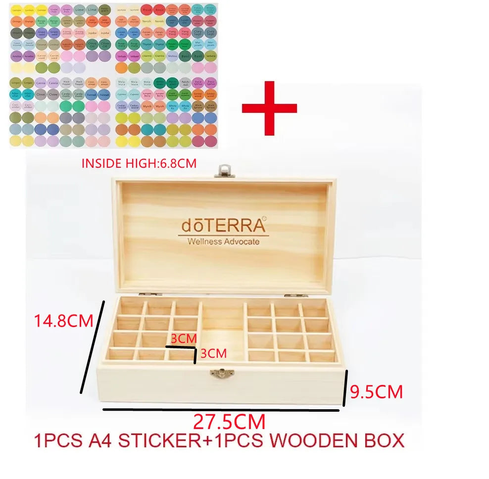 Essential Oil Storage Wooden Box 25 Compartment Storage Box 15ML 24+1 Compartment Essential Oil Display Box
