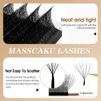 Wholesale MASSCAKU 10cases/lot 0.07mm Thickness Waterproof W Design Eyelashes Wispy Handmade Premade Volume Fans Eyelash Bundles