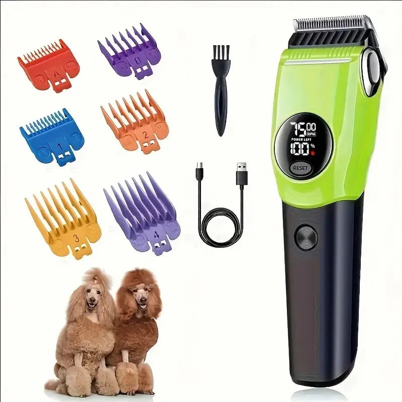 Pet Clipper Professional Dog Hair Trimmer Cat Grooming Shaver 7500/min LED suitable for large, medium, and small pets Trimmers