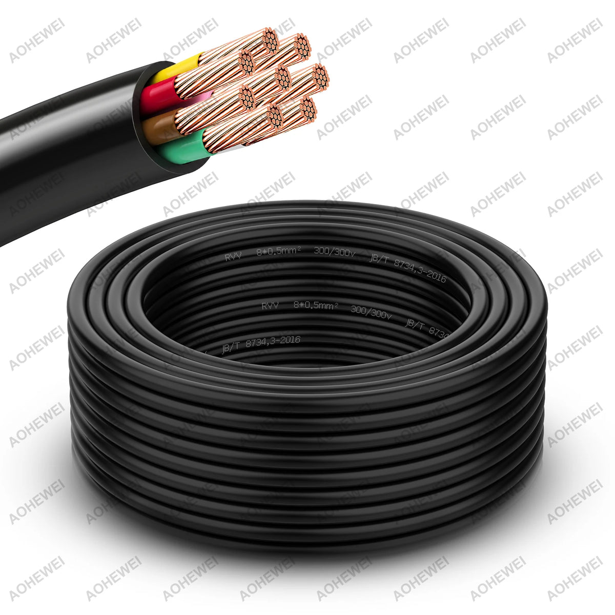 AOHEWEI 5M 5/7 Core Tool Cable Trailer Plug Socket Connector Black Jacket Copper Wire Audio 12V for Caravan Truck Industy