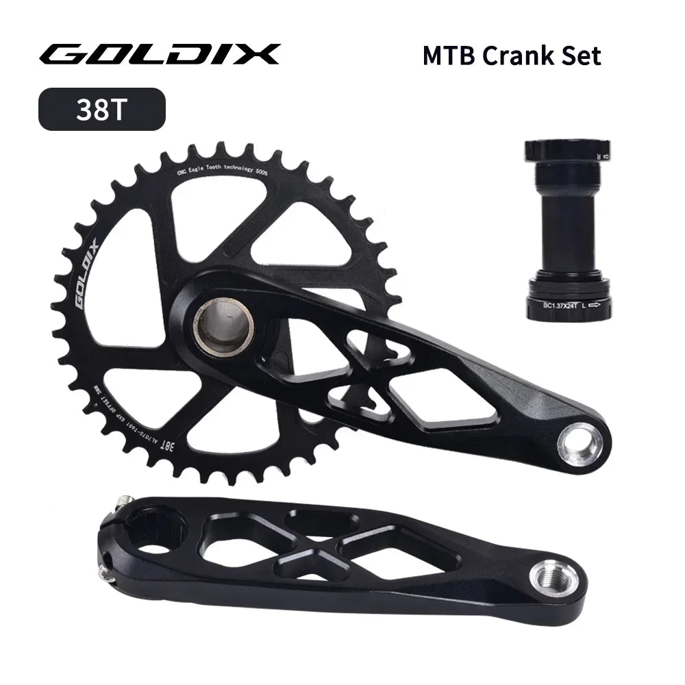 GOLDIX MTB Crankset BSA 24mm 165mm 170mm 175mm Direct Mount R-SPEC Trail Hollow Bike Crank Spindle DH AM XC for Shimano SRAM