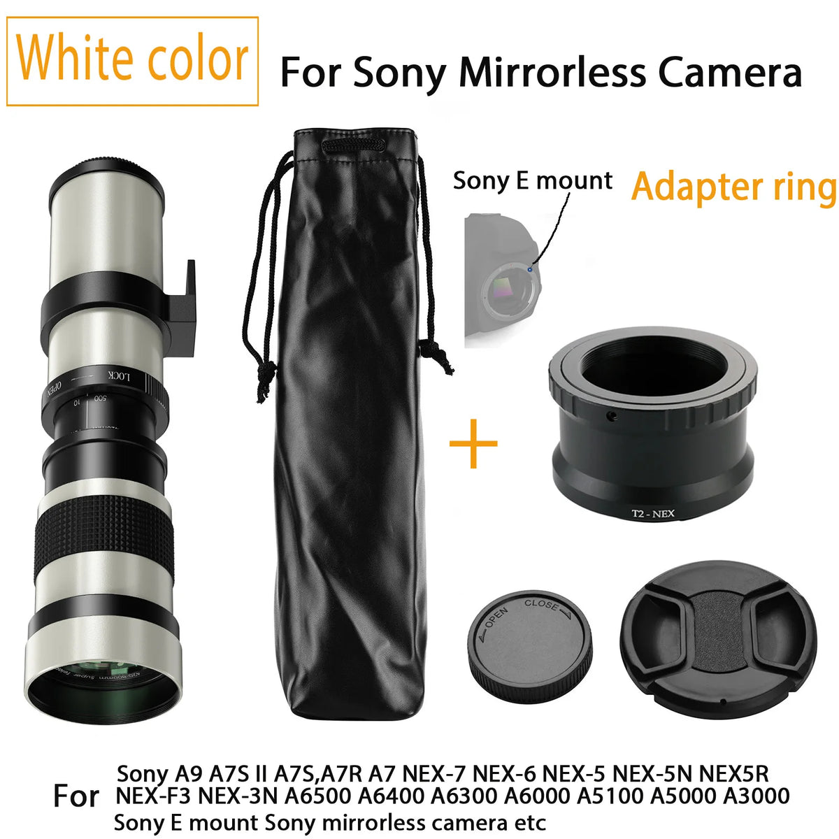 Lightdow 420-800mm f/8.3-f16 Manual Telephoto Zoom Lens for Canon EOS R1 80D T3 T4 T5i T6 Nikon Sony Olympus Pentax DSLR Cameras
