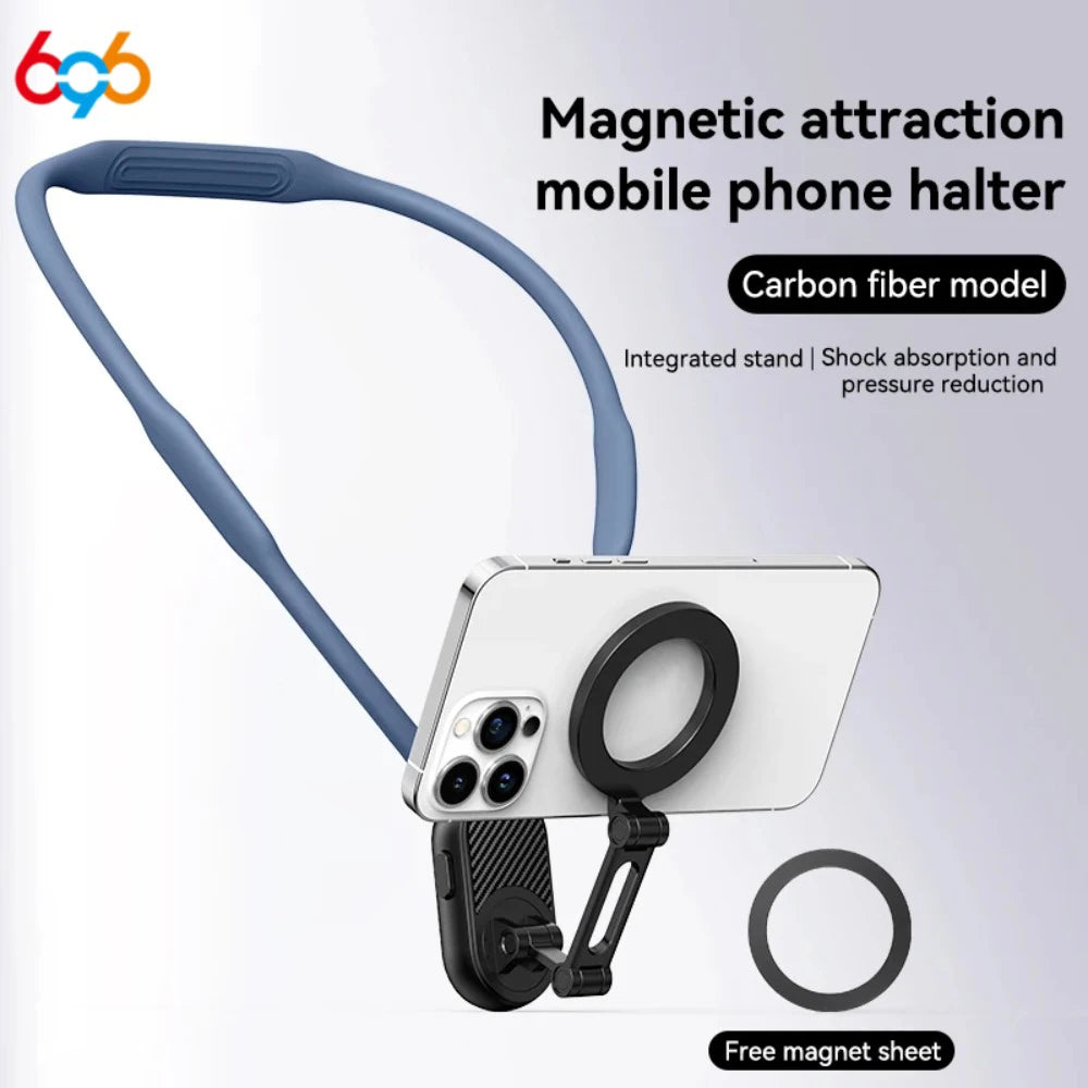 Silicone Magnetic Neck Halter Mobile Phone Holder For IPhone 16 15 14 13 For For Samsung FOR Xiaomi Selfie Stand Bracket